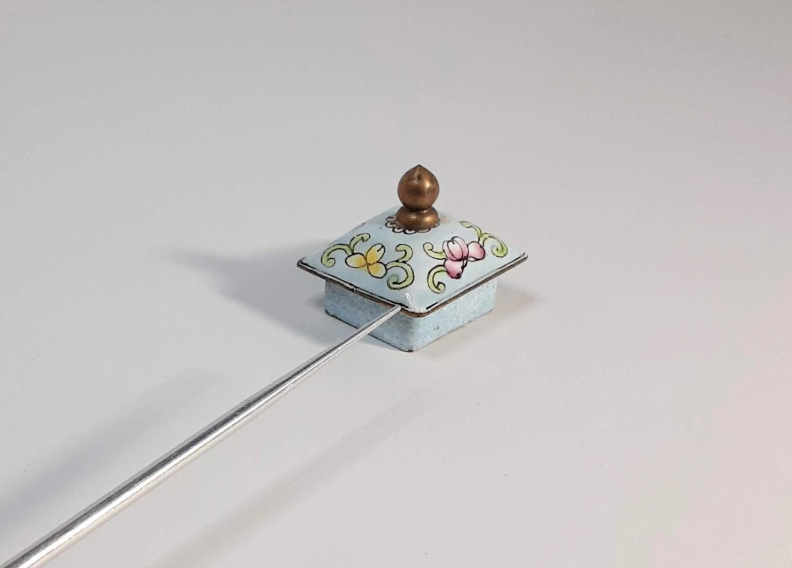 Brass and Enamel Miniature Teapots 2