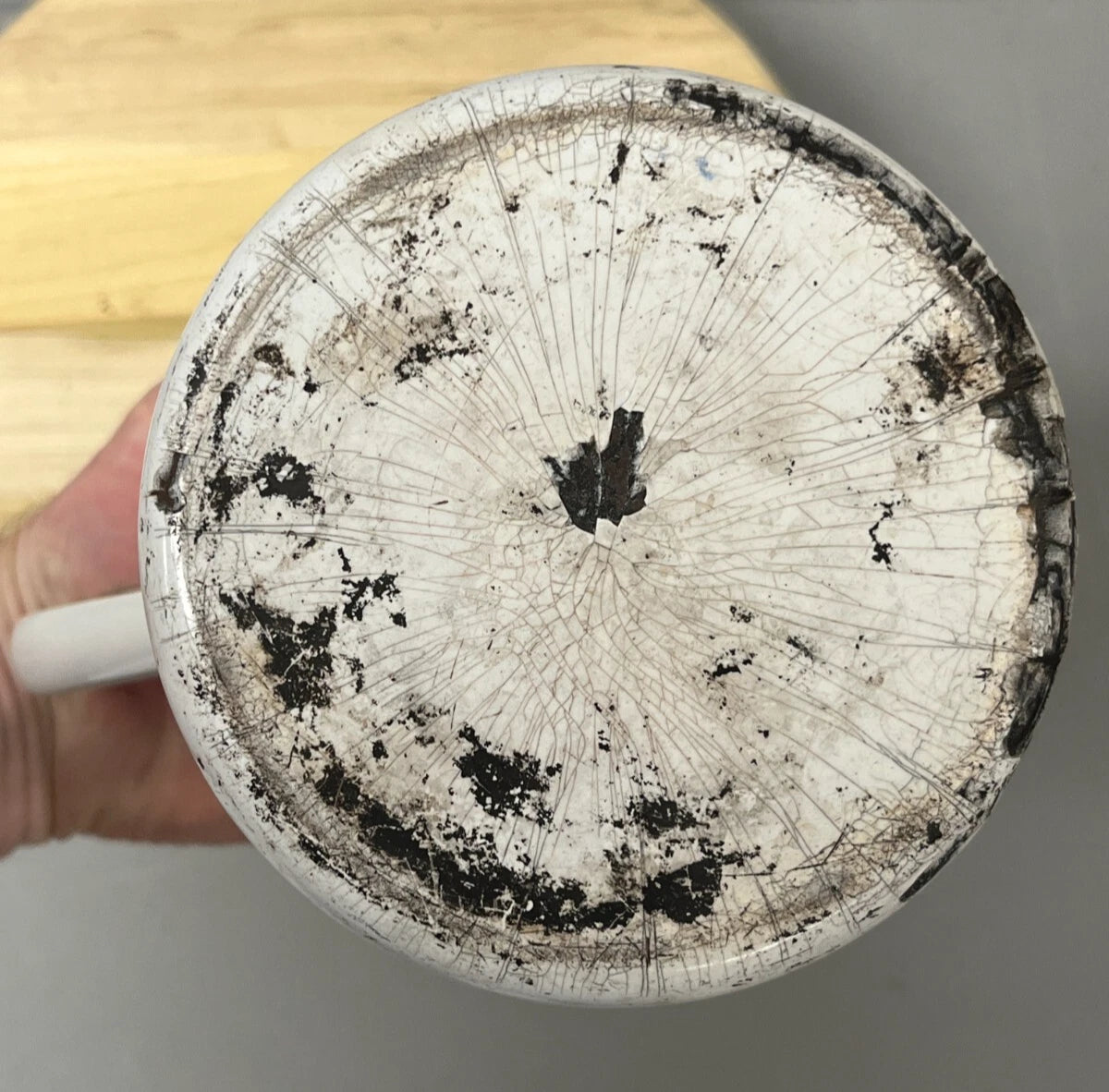 VTG/Antique White Enamelware Coffee/Tea Pot Cottage Core Farmhouse Prop Camping