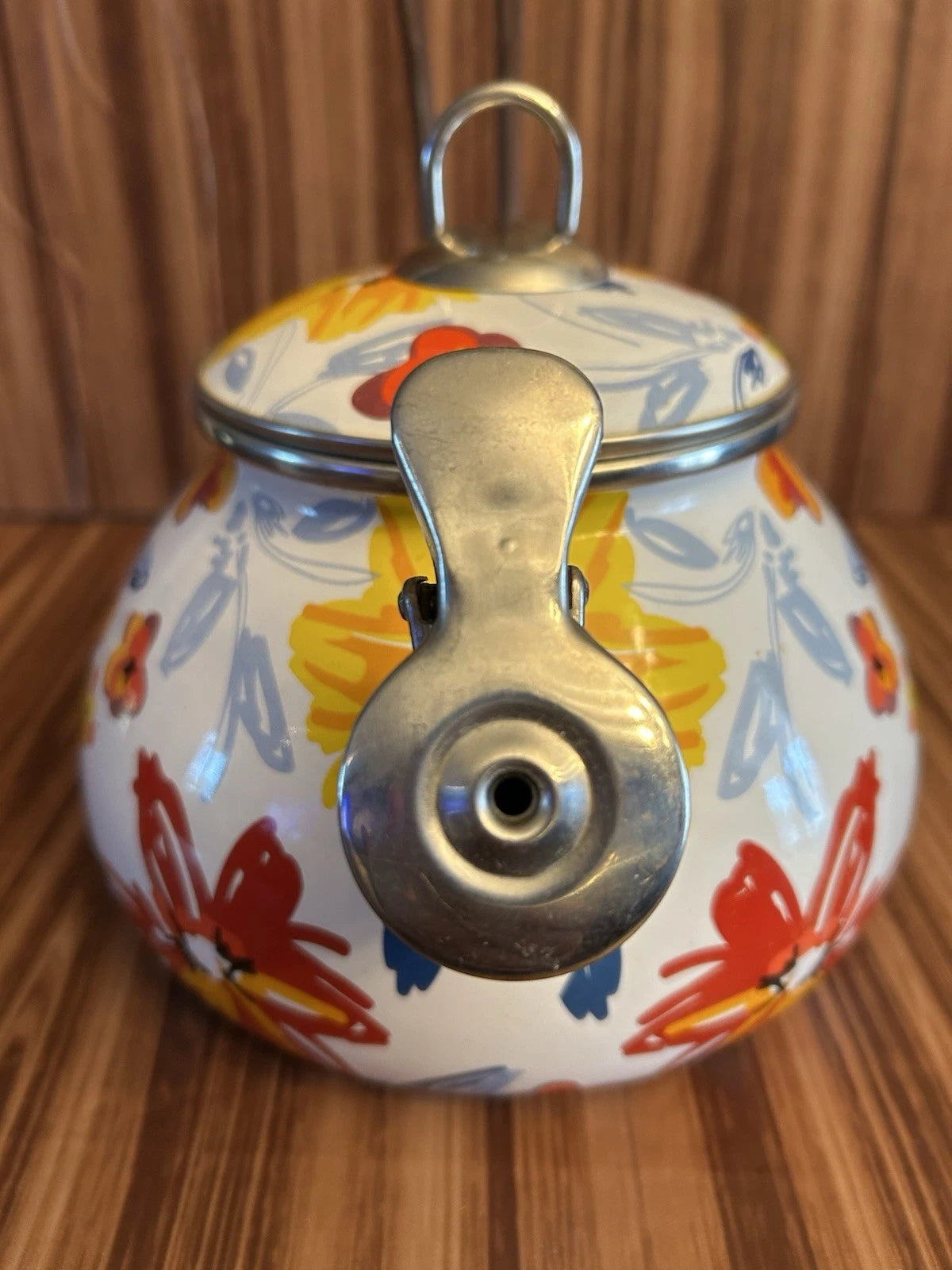 Crofton 2.3 qt Spring Floral Enameled Whistling Tea Kettle
