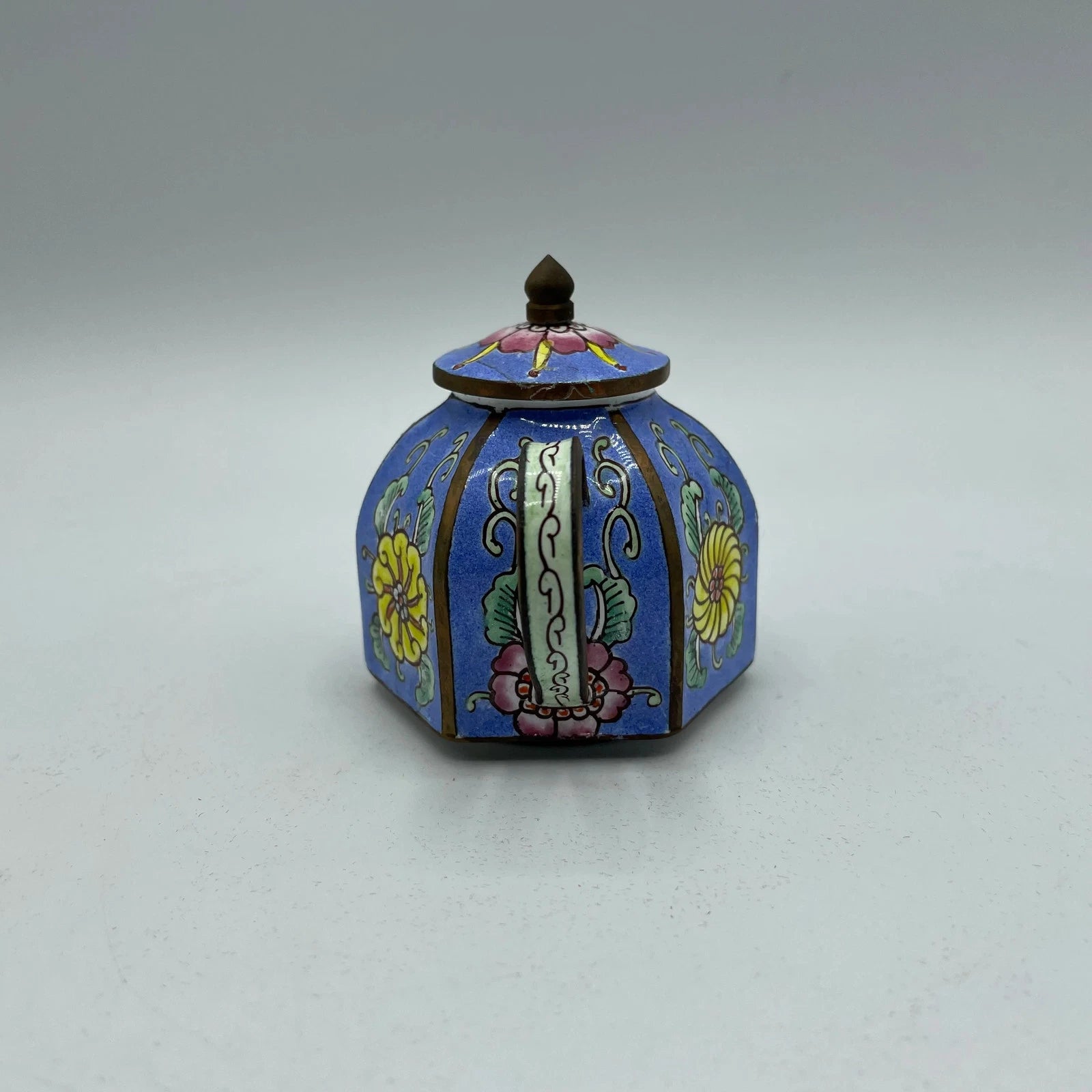 Collectible Enamel Teapot with Wood Box, Amanda Smith Gifts