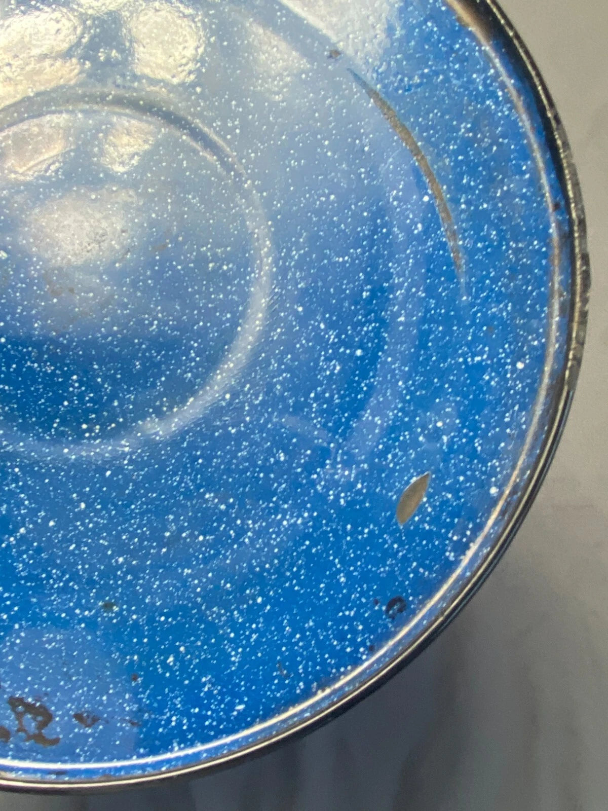 Vintage Cinsa Enamelware Blue Speckled Teapot Camping Country Kitchen Farm House