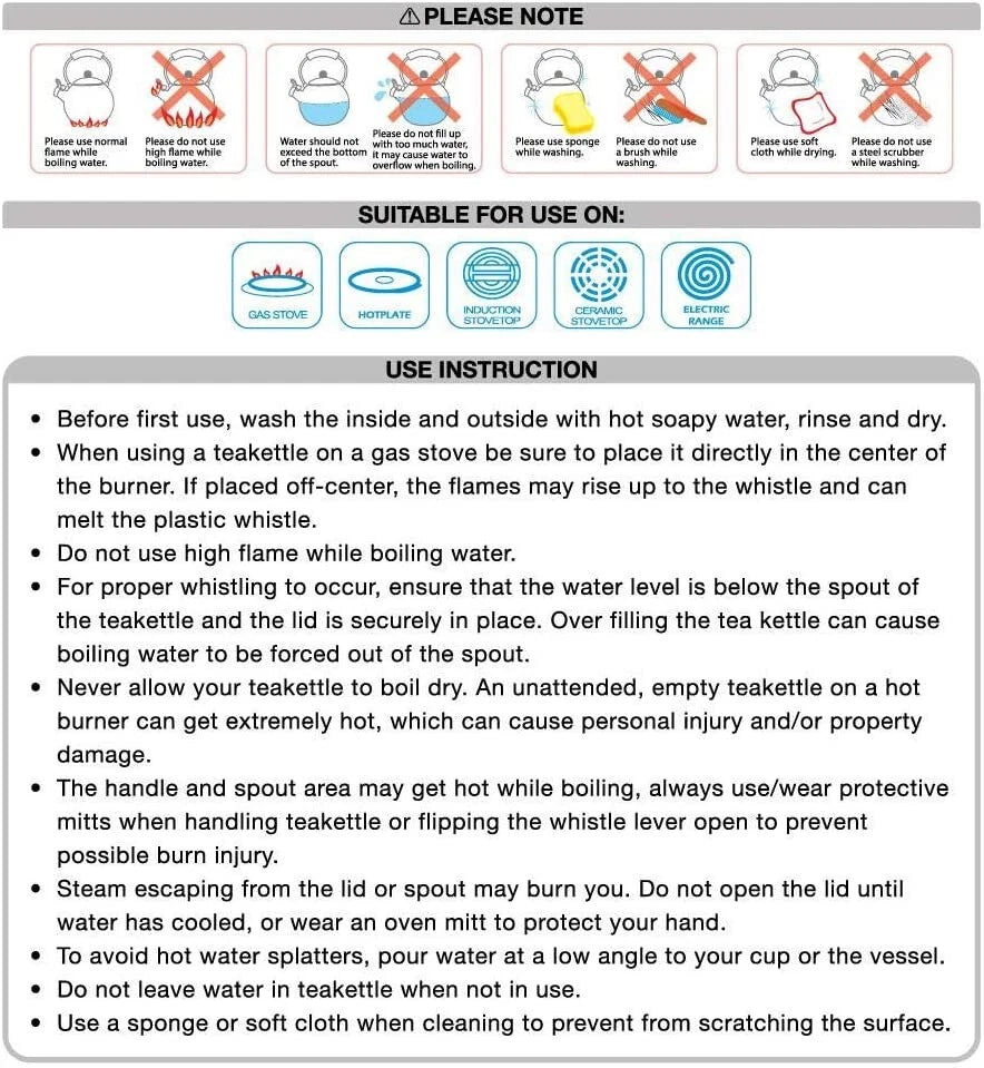 Enameled 1.7 Quart Enamel-on-Steel Whistling Tea Kettle ( Strawberry Cupcake )