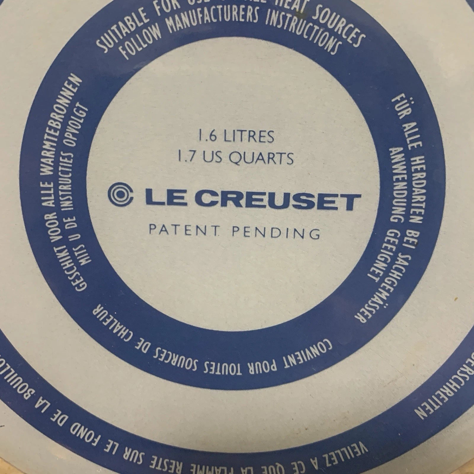 Le Creuset Whistling Tea Pot Kettle 1.6 L Liter 1.7 Qt Quart Blue Enamel Teapot!