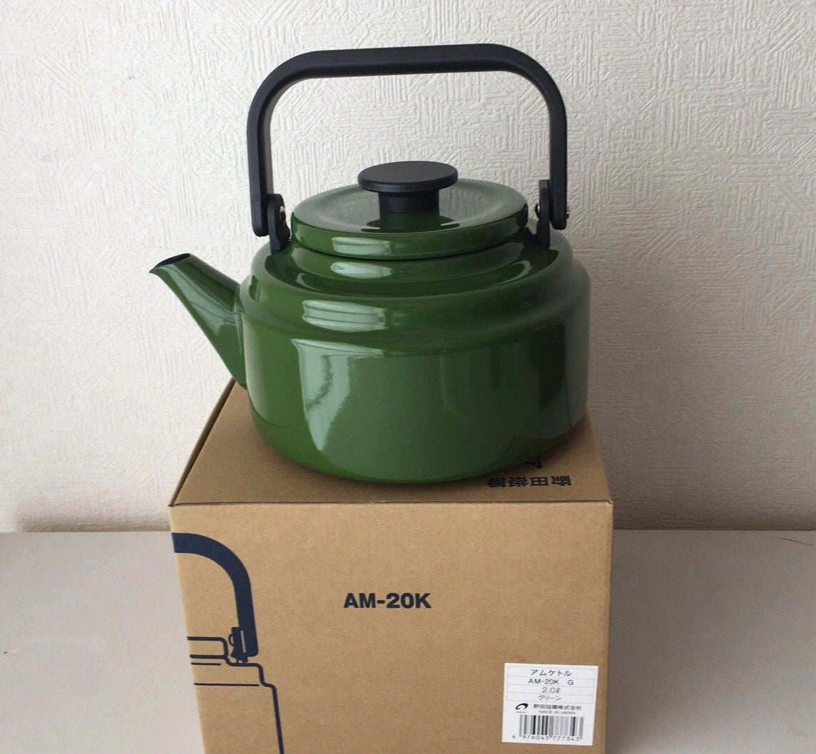 Noda Horo  AM-20K Enamel kettle 2.0L Green  Made in Japan