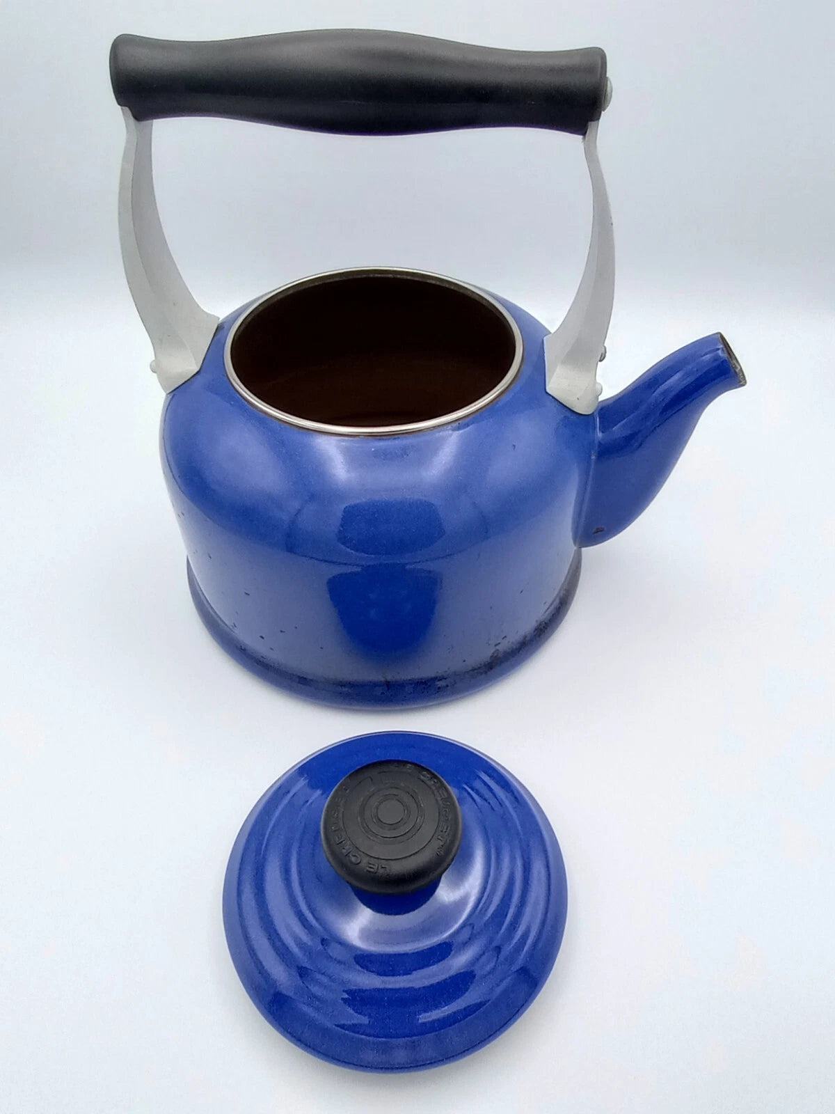 Le Creuset Enamel-on-Steel Brittany Tea Kettle - USED - Blue - No whistle