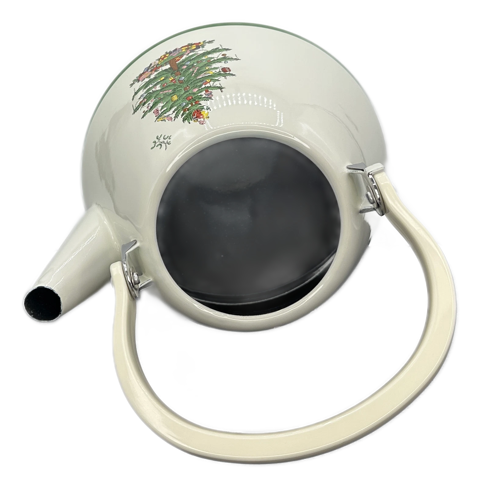 Spode Christmas Tree Metal Kettle and Lid Tea Pot 2.5 Qt VTG