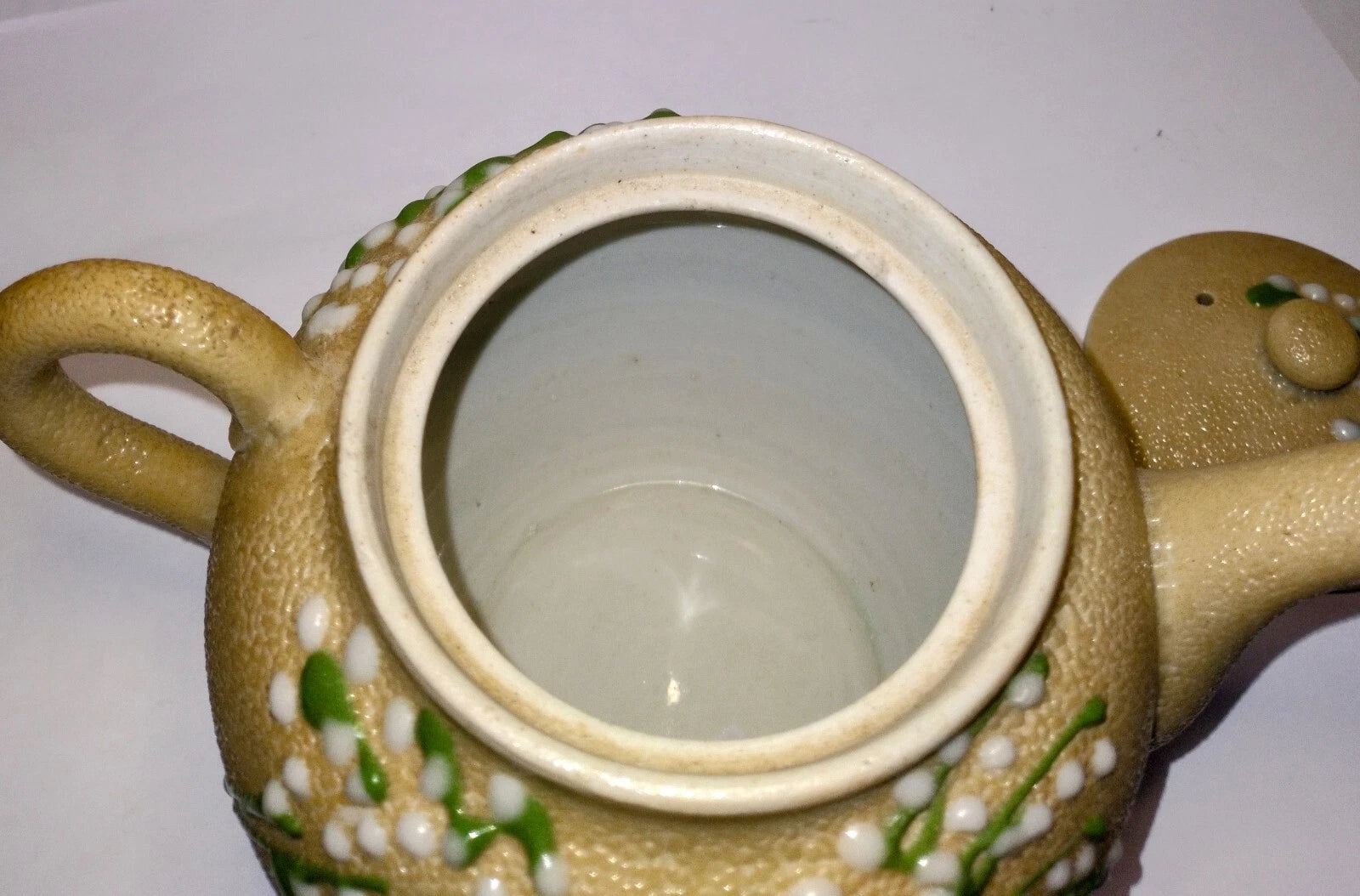 Vintage Japanese Teapot Orange Peel Enamel Chinoiserie