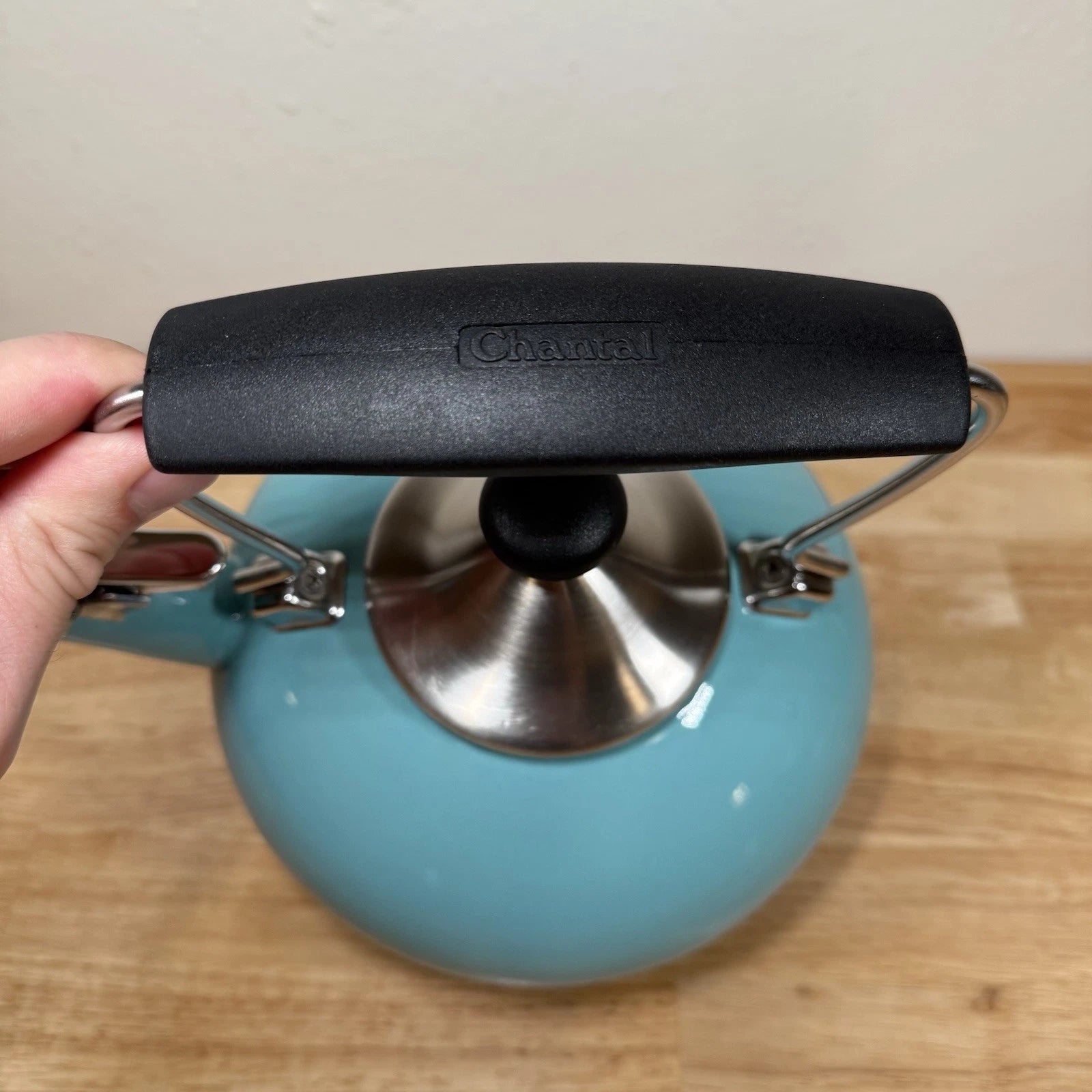 Chantal Tea Kettle Classic Loop Teapot Whistling 1.8QT with Lid Aqua Turquoise
