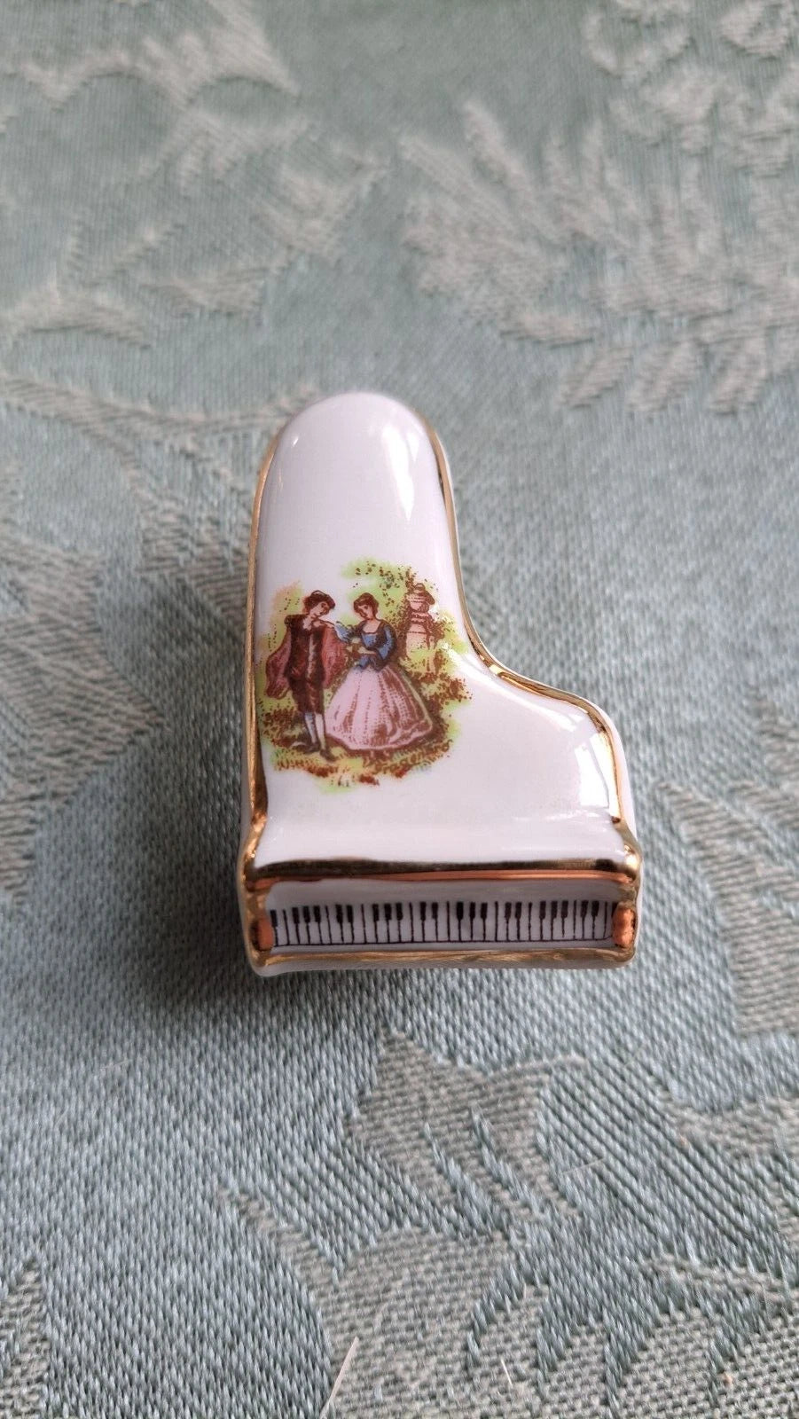 VTG Limoges France Lot Miniature Teapot Courting Couple Porcelain Piano, Basket