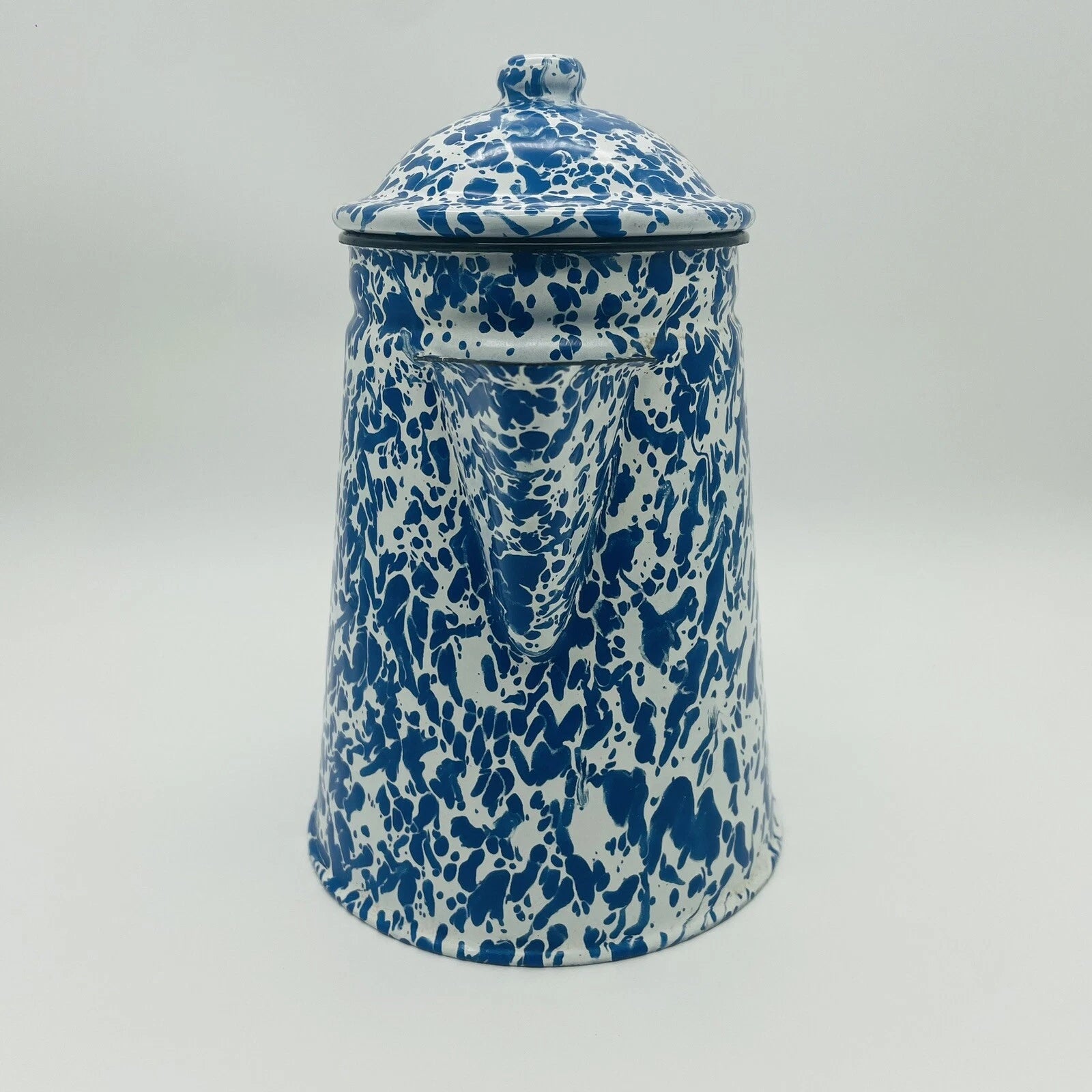 CGS International Inc. Fine Enamelware Blue white 8.5in Tea Pot 1986