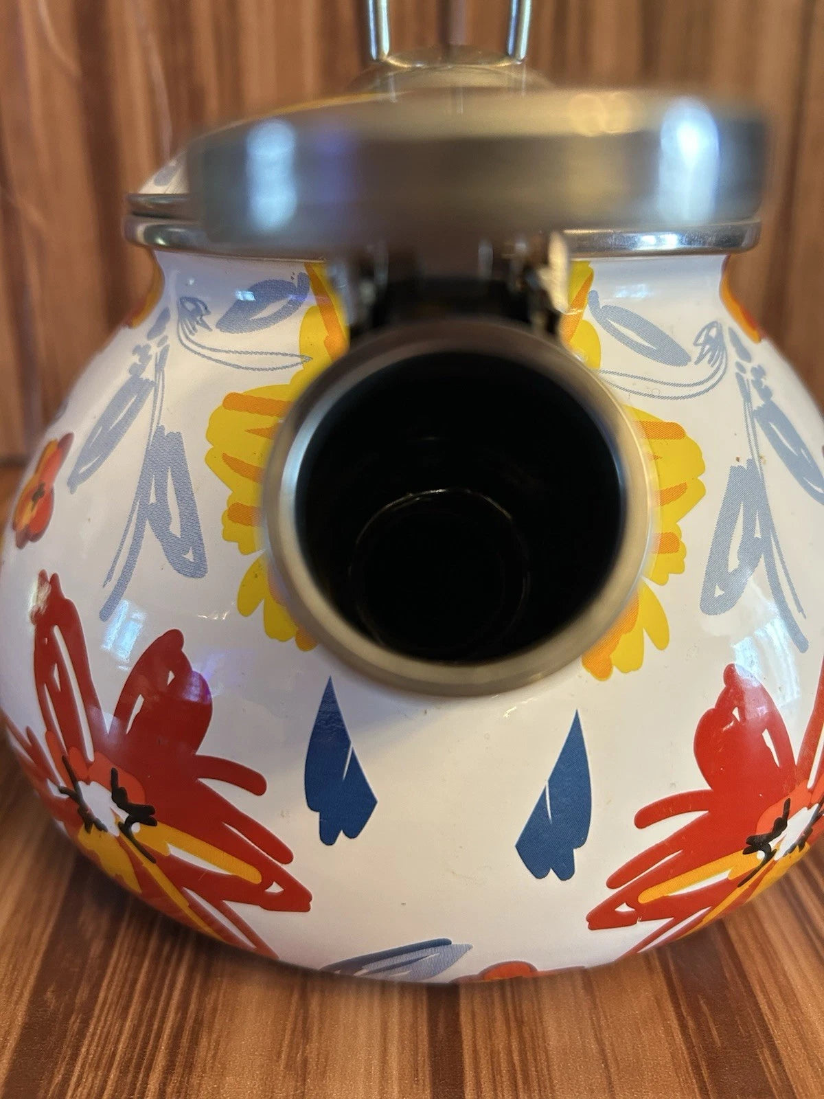 Crofton 2.3 qt Spring Floral Enameled Whistling Tea Kettle