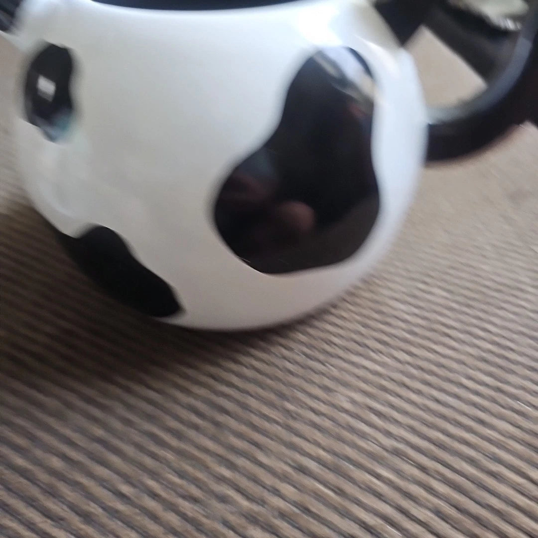 Vintage Cow Copco Teapot  10x9.5" Aluminum Lidded Holstein Head.