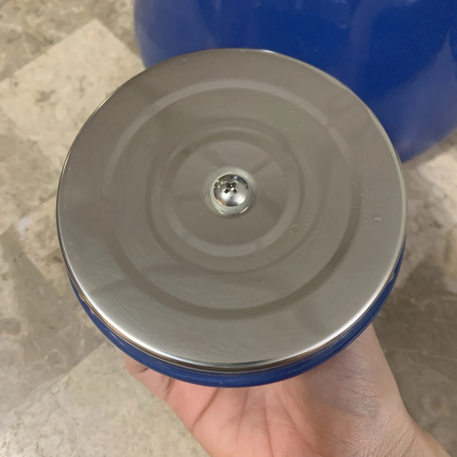 Le Creuset Whistling Tea Pot Kettle 1.6 L Liter 1.7 Qt Quart Blue Enamel Teapot!