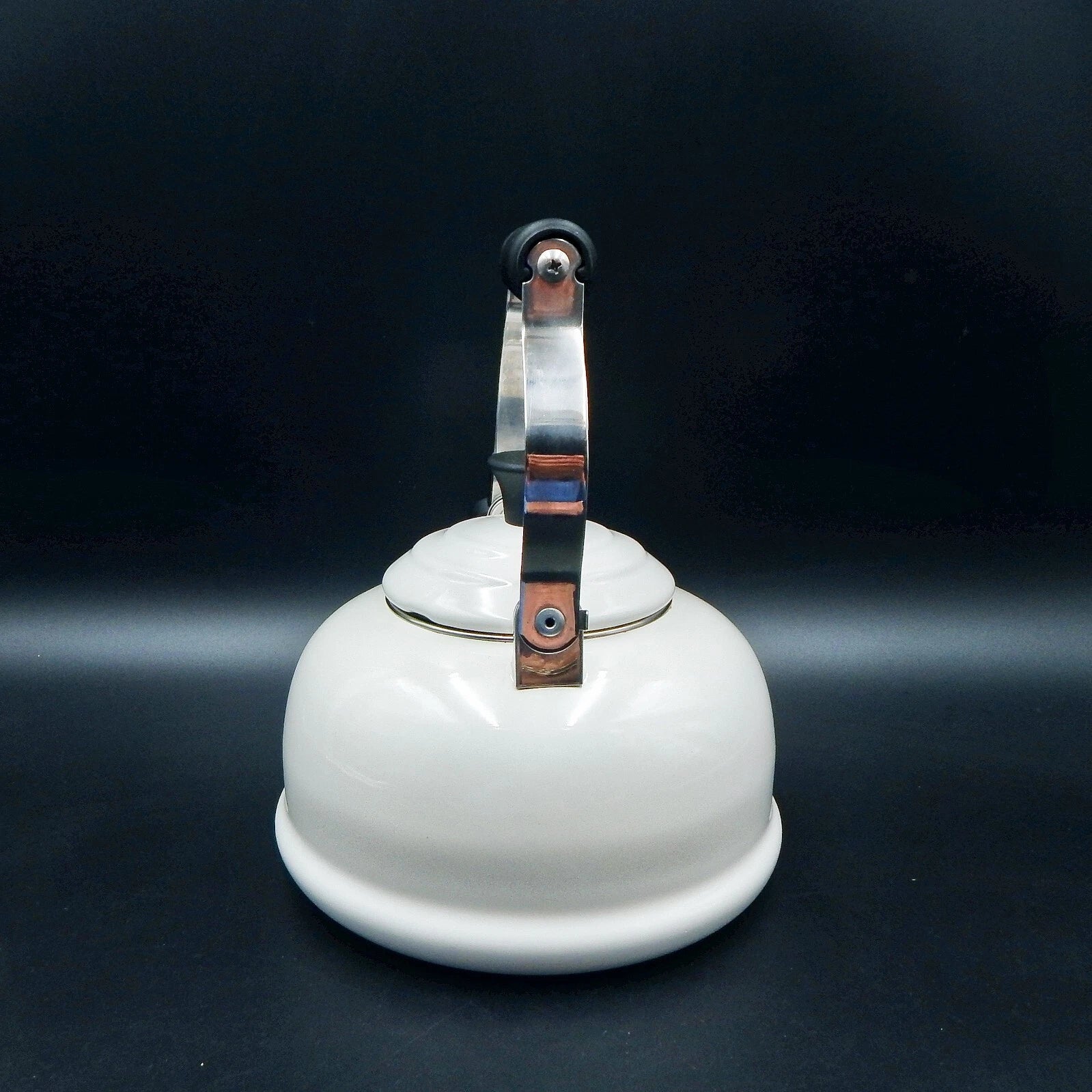 Le Creuset Whistling Tea Kettle White Enamel On Steel 1.7 Quart 1.6 Litre