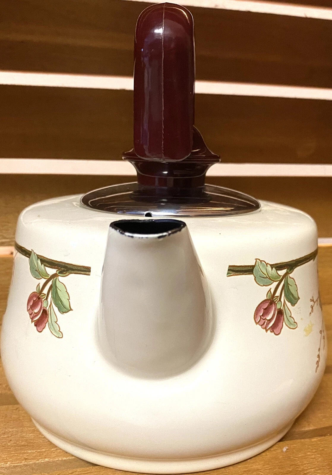 ASTA Flower Enamel Teapot Kettle Floral Enamel