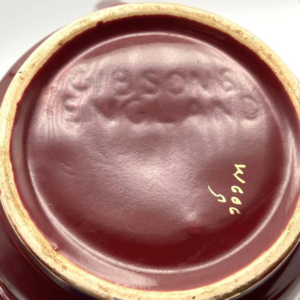 Vintage Gibson’s Burgundy Maroon Gilt & White Enamelled Teapot