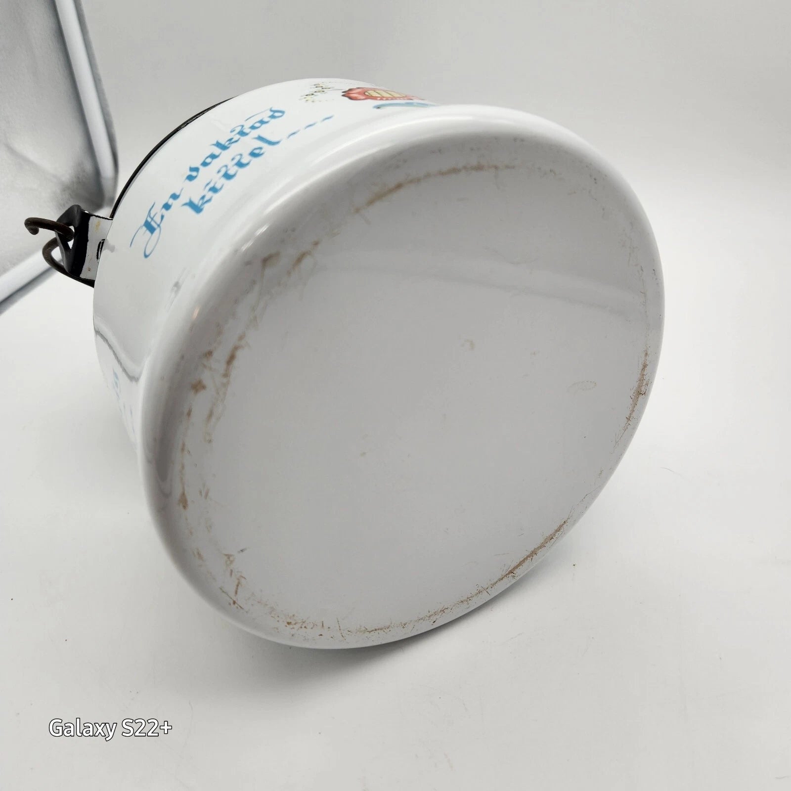 Swedish Scandinavian Tea pot Berggren Enamelware Rosemaling Folk Art Vintage