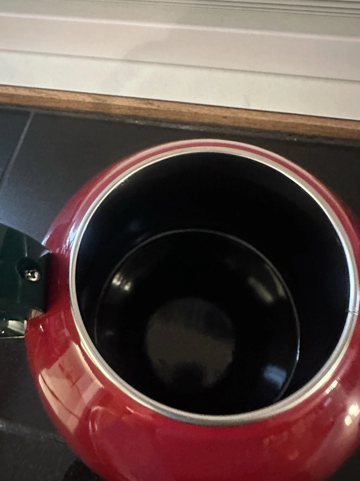 Vintage Coppola Apple Tea Kettle Enamel Metal Teapot.