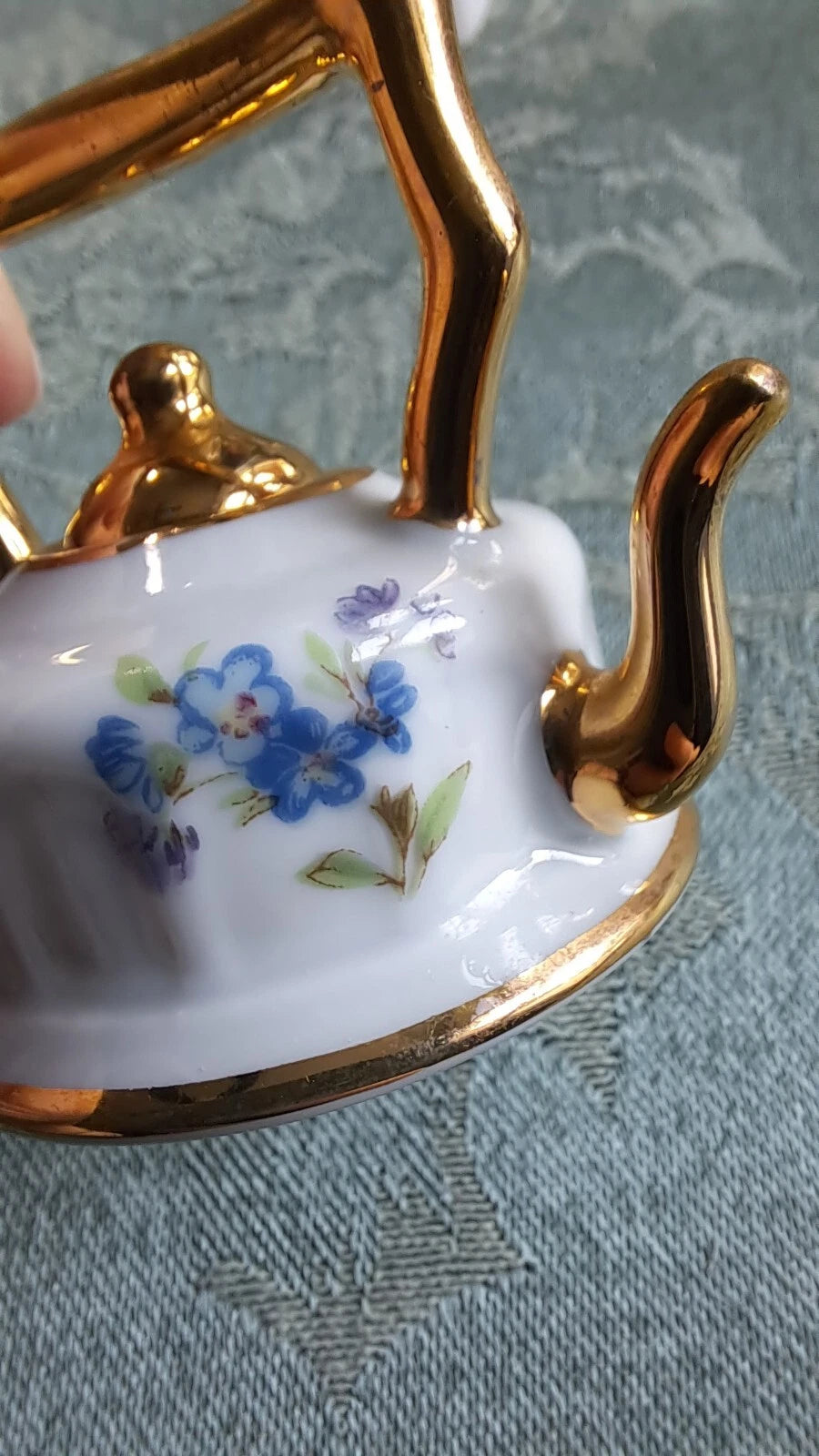 VTG Limoges France Lot Miniature Teapot Courting Couple Porcelain Piano, Basket