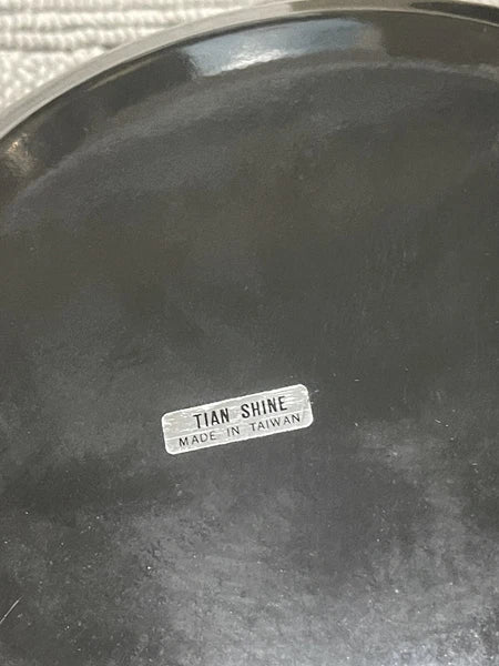 Vintage Eppicure Essentials Black Enamel Tea Kettle Brass Handle  Modern MCM New