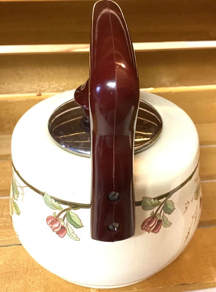ASTA Flower Enamel Teapot Kettle Floral Enamel