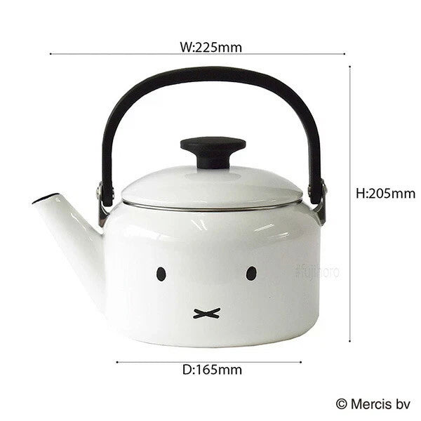 Fuji Horo MFF-2.0K Enamel Kettle Miffy 2L White Face Kitchen Japan