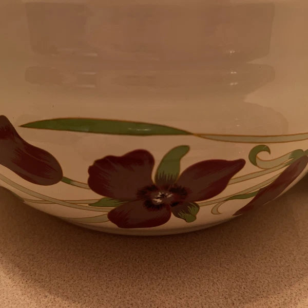 NIB Vntg  Gailstyn-Sutton Jardine Moriposa Iris Porcelain Enamel Tea Kettle 2qt