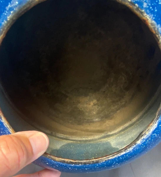 Vintage Cinsa Enamelware Blue Speckled Teapot Camping Country Kitchen Farm House