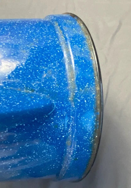 Vintage Cinsa Enamelware Blue Speckled Teapot Camping Country Kitchen Farm House