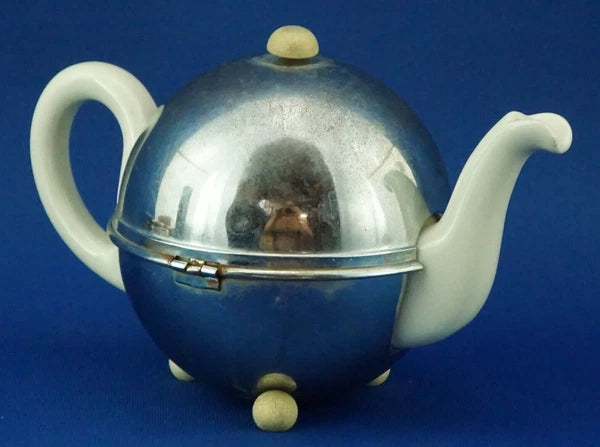BAUSCHER WEIDEN Thermal teapot 1900 porcelain metal Germany Decò XX