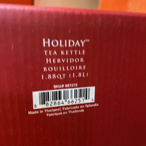 Lenox Vintage Holiday Tea Kettle. Hervidor. 1.8QT (1.8L).  New In Box