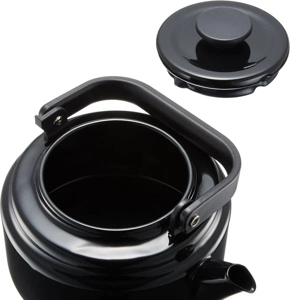 Noda Horo Japanese Enamel Kettle 68oz 2.0L AM-20K Black Made in JP