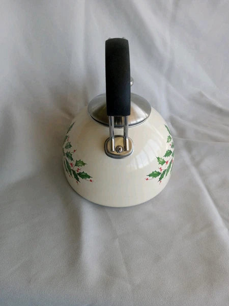 LENOX HOLIDAY ENAMEL TEAPOT KETTLE NEVER USED