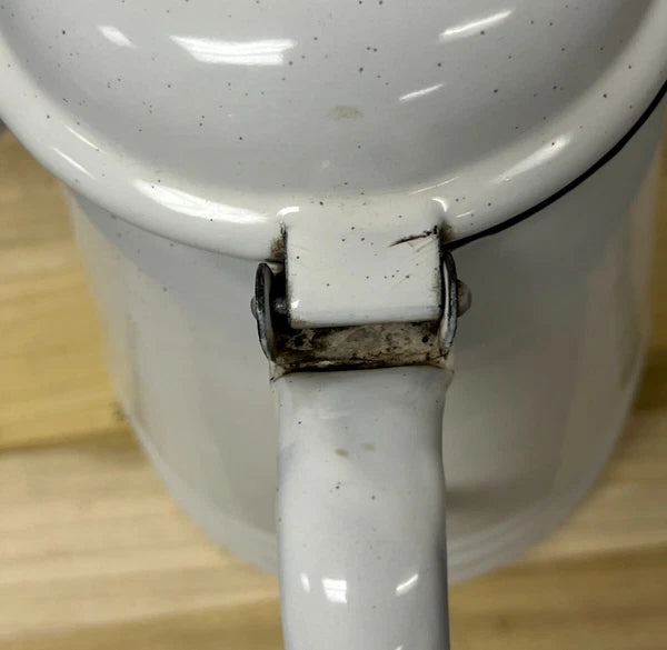 VTG/Antique White Enamelware Large Coffee/Tea Pot Cottage Core Farmhouse Camping