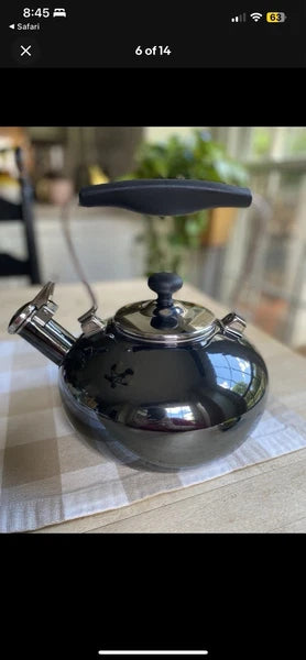 NEW Chantal Whistling Tea Kettle Teapot Onyx Enamel Black Handle