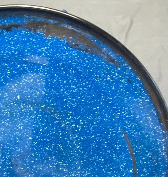 Vintage Cinsa Enamelware Blue Speckled Teapot Camping Country Kitchen Farm House