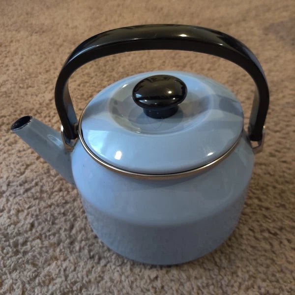 Vintage Siam Fujiware Light Blue Enamel Two Quart Kettle