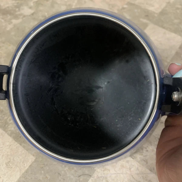 Le Creuset Whistling Tea Pot Kettle 1.6 L Liter 1.7 Qt Quart Blue Enamel Teapot!