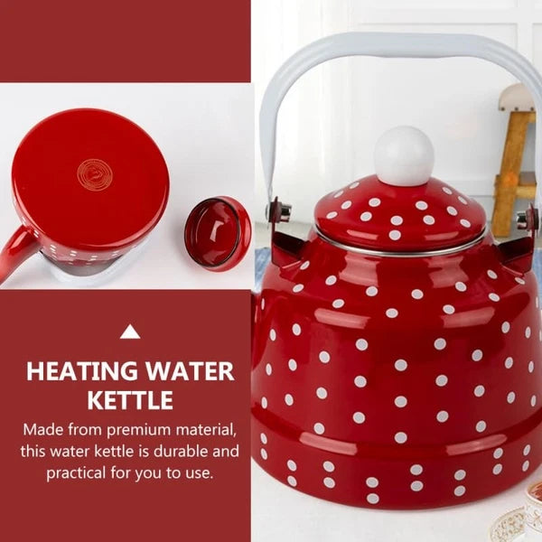 Vintage Tea Kettle 1.1 L Enamel Tea Kettle with Handle, Stove Top Water Kettl...