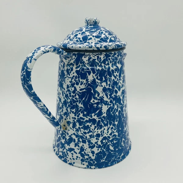 CGS International Inc. Fine Enamelware Blue white 8.5in Tea Pot 1986