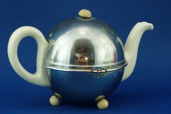 BAUSCHER WEIDEN Thermal teapot 1900 porcelain metal Germany Decò XX
