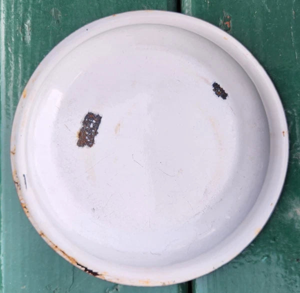 Vintage White Enamelware Kettle, Coffee Pot w/Glass Top w/lids & Flowery Bowl