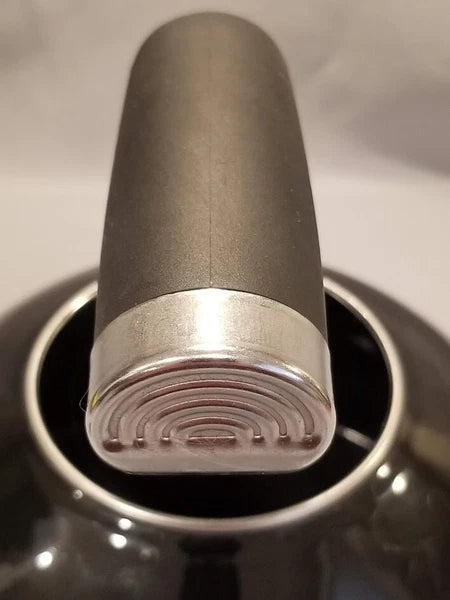 Circulon Whistling Tea Pot Kettle Black Enamel 2 Quart Lid Flip Spout Steel *