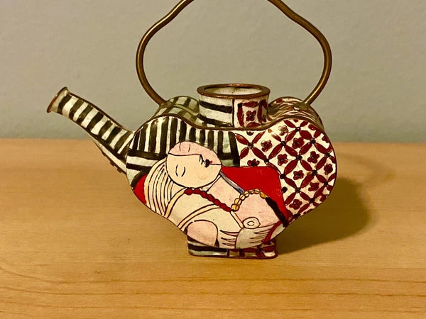 Vintage Empress Arts Enamel Mini Teapot Picasso Abstract Woman 1997 No Lid