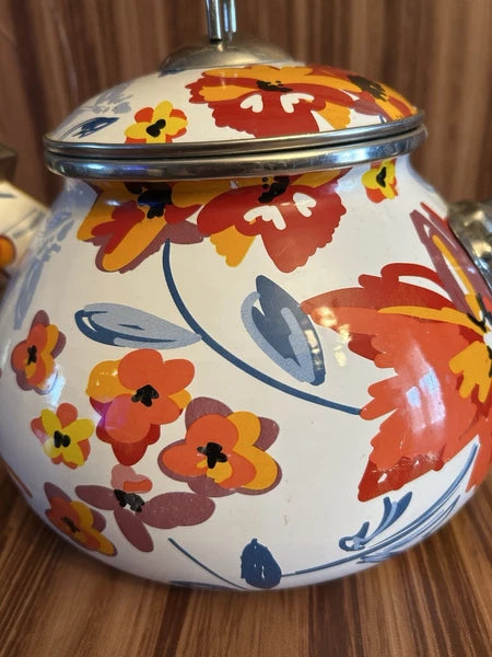 Crofton 2.3 qt Spring Floral Enameled Whistling Tea Kettle