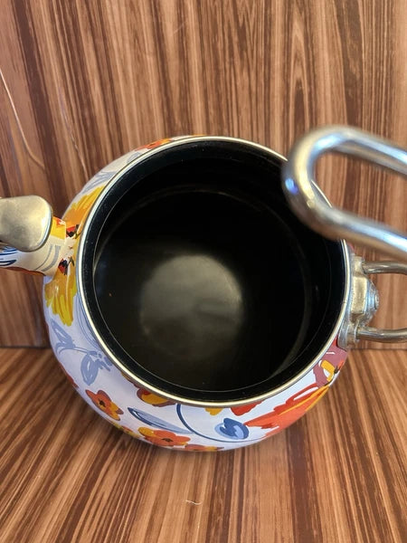 Crofton 2.3 qt Spring Floral Enameled Whistling Tea Kettle