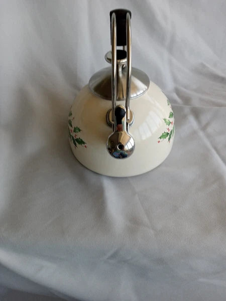 LENOX HOLIDAY ENAMEL TEAPOT KETTLE NEVER USED