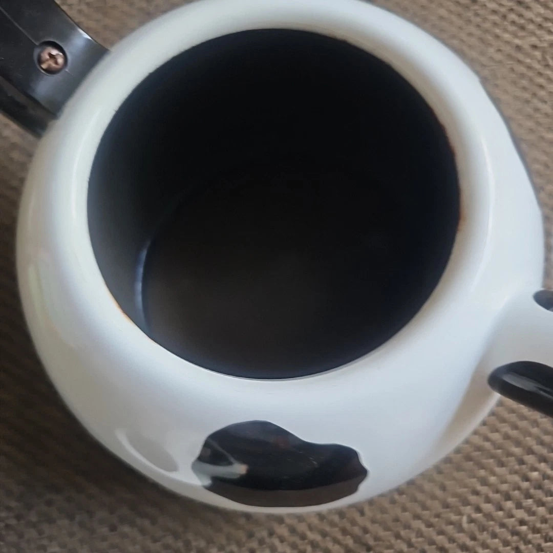 Vintage Cow Copco Teapot  10x9.5" Aluminum Lidded Holstein Head.
