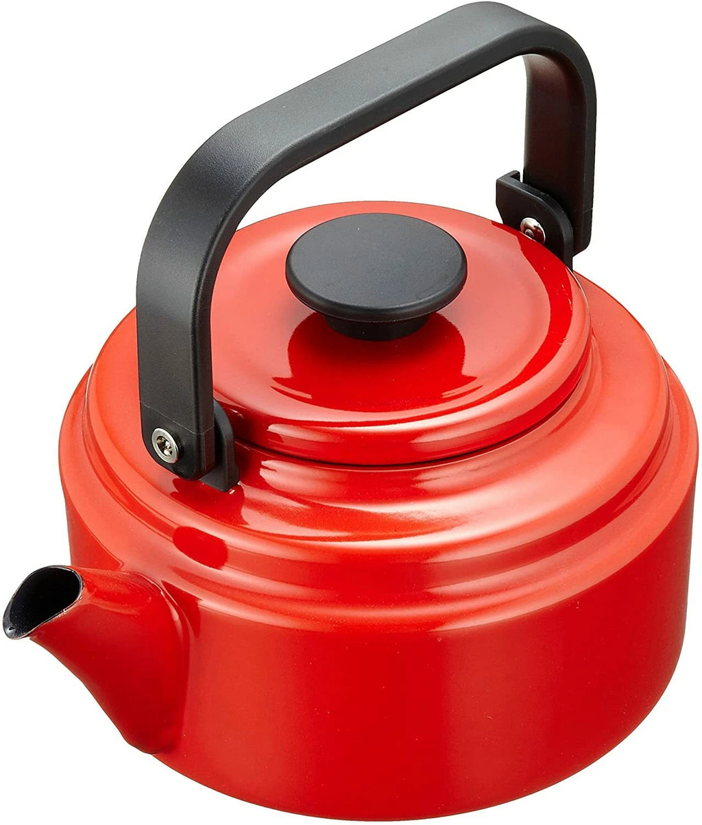 Japanese Enamel Kettle Noda Horo Japan Enameled Teakettle IH 2.0L AM-20K Red