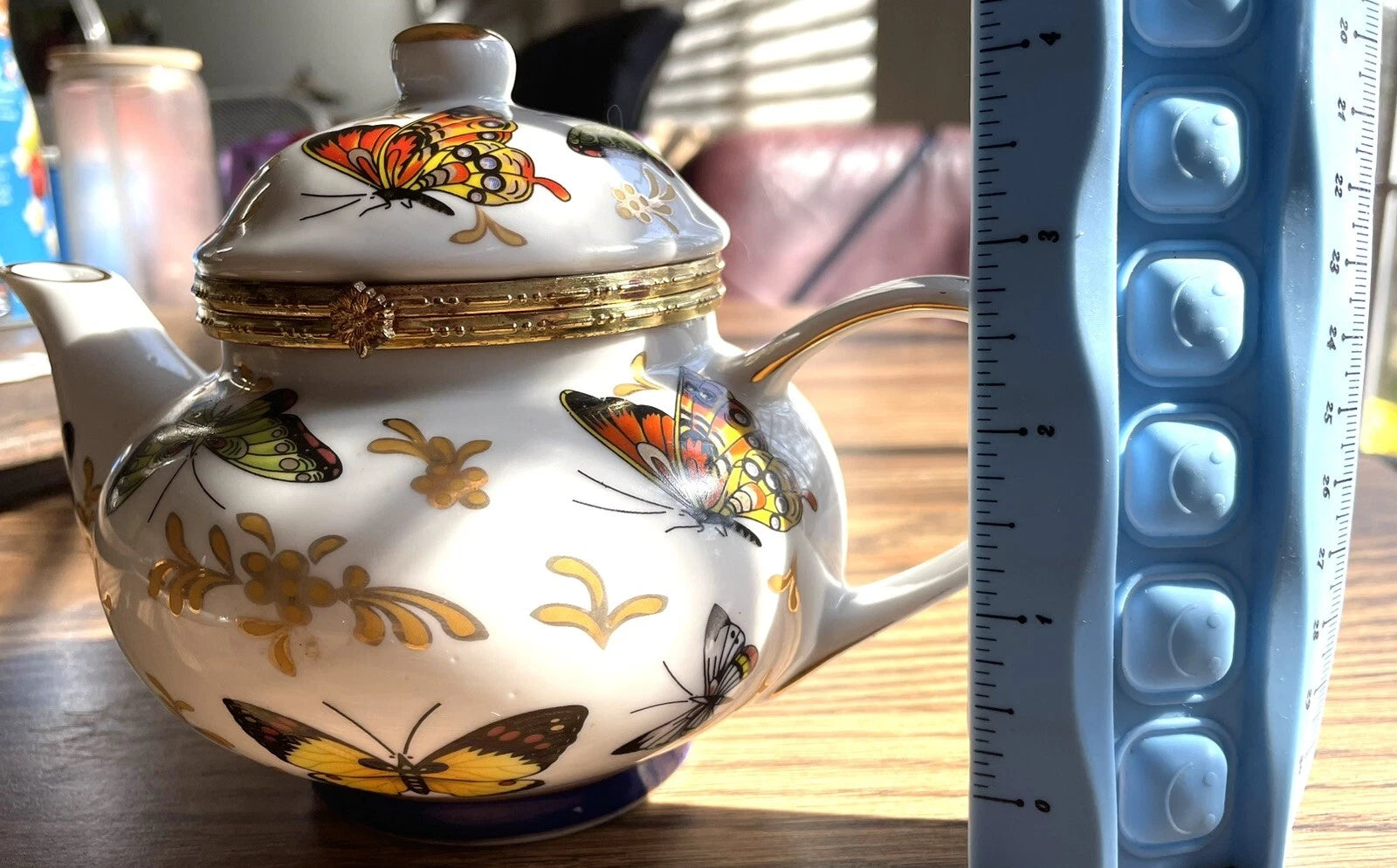 Formalities by Baum Bros Teapot Trinket Box Butterfly Theme